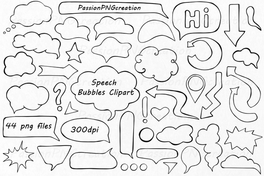 Speech Bubbles Clipart in Illustrations - product preview 8