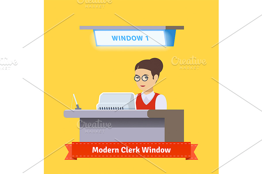 Modern technology teller window. in Illustrations - product preview 8