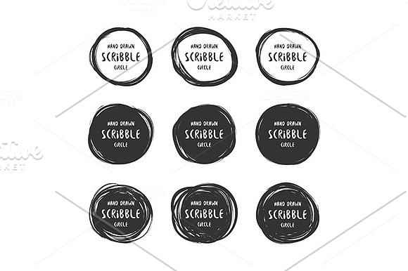 Scribble label set in Illustrations - product preview 1