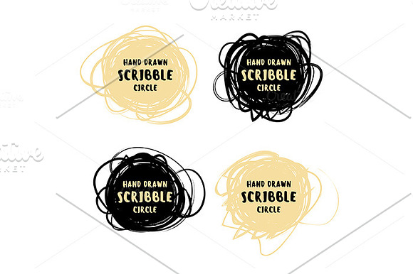 Scribble label set in Illustrations - product preview 2