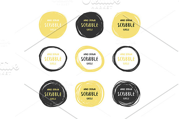 Scribble label set in Illustrations - product preview 3