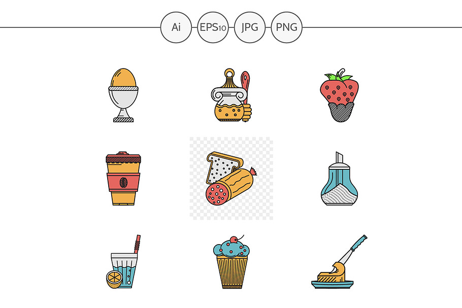 Breakfast menu vector icons. Set 2 in Icons - product preview 8