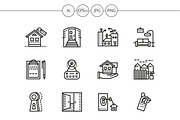 Housing agency line icons. Set 2