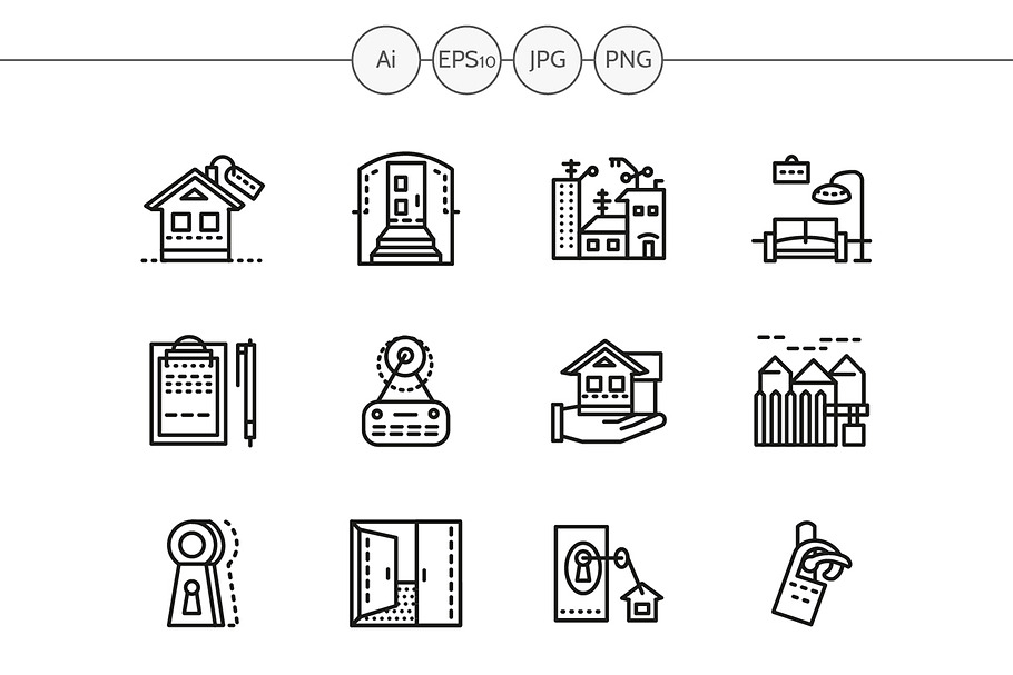 Housing agency line icons. Set 2 in Icons - product preview 8