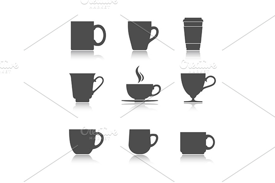 Tea cups set in Graphics - product preview 8