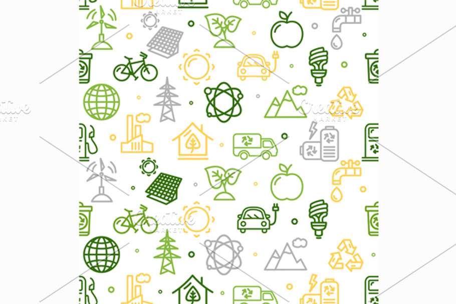 Ecology Background Pattern. Vector in Patterns - product preview 8