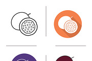 Passionfruit icons. Vector