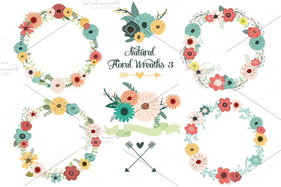 Natural Floral Wreaths III
