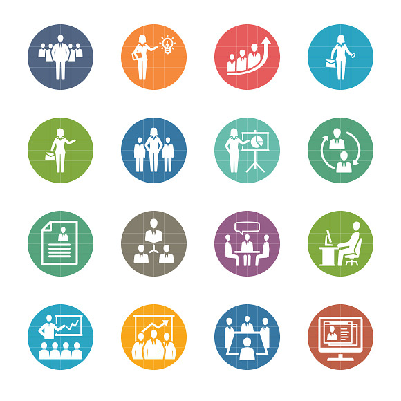 Colored Business Management Icons 1  in Graphics - product preview 2