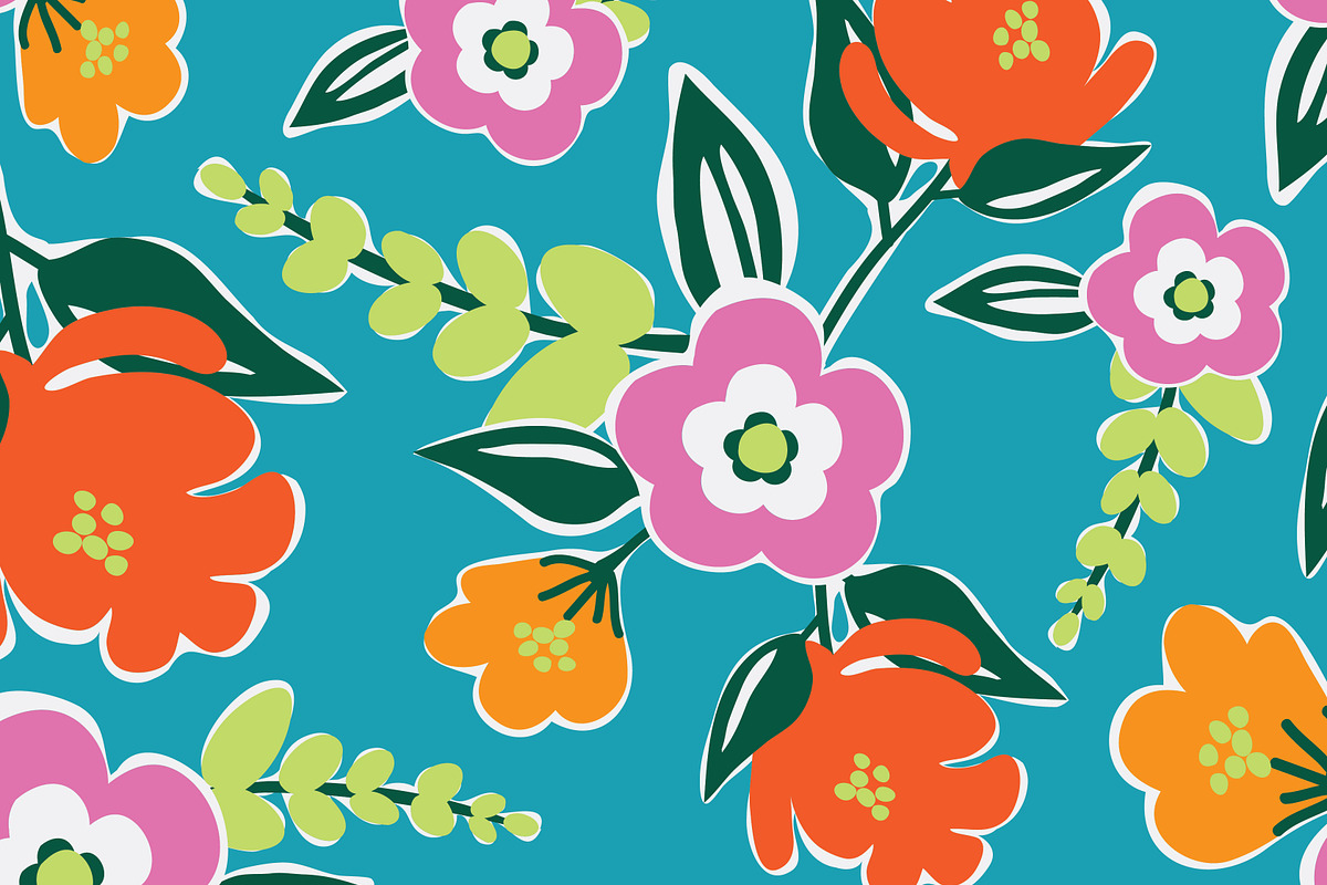 Bright Blooms Seamless Pattern in Patterns - product preview 8