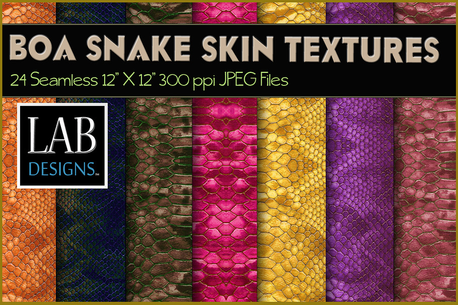 24 Boa Snake Skin Seamless Textures