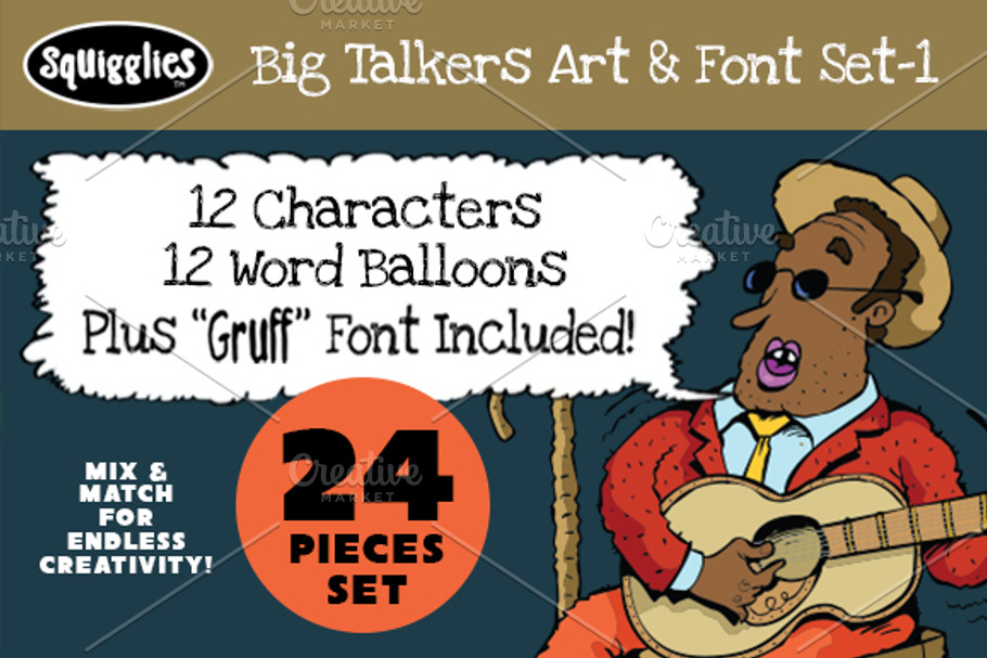 Big Talkers Art & Font Set-1