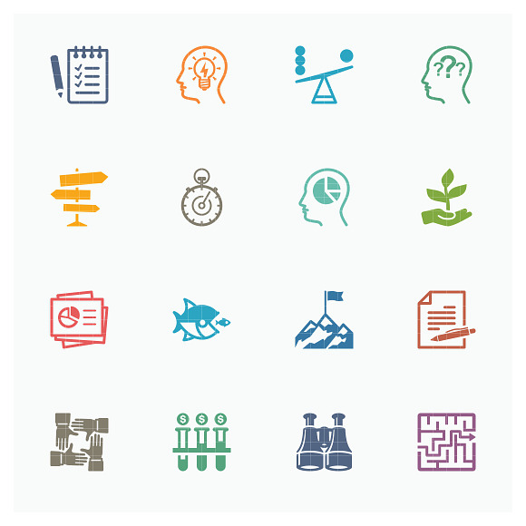 Colored Business Management Icons 3 in Graphics - product preview 1