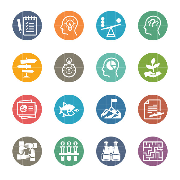 Colored Business Management Icons 3 in Graphics - product preview 2