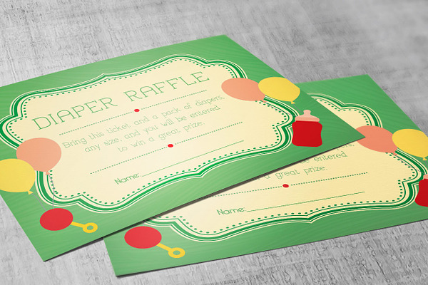 Retro Diaper Raffle Card Publisher