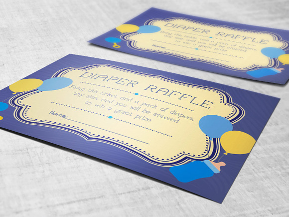 Retro Diaper Raffle Card Publisher in Card Templates - product preview 14