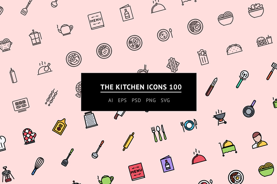The Kitchen Icons 100 in Graphics - product preview 8