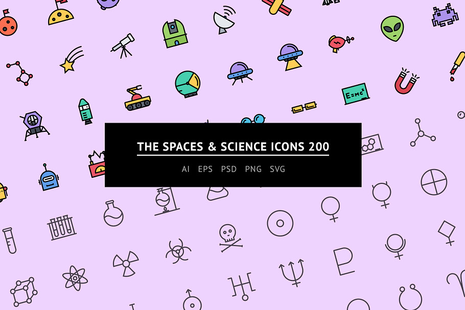 The Spaces & Science Icons 200