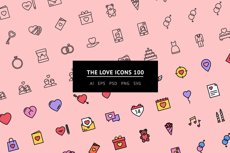The Love Icons 100 in Graphics - product preview 8