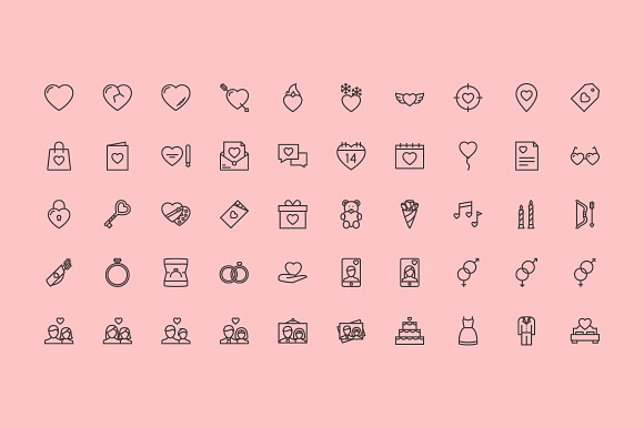 The Love Icons 100 in Graphics - product preview 1
