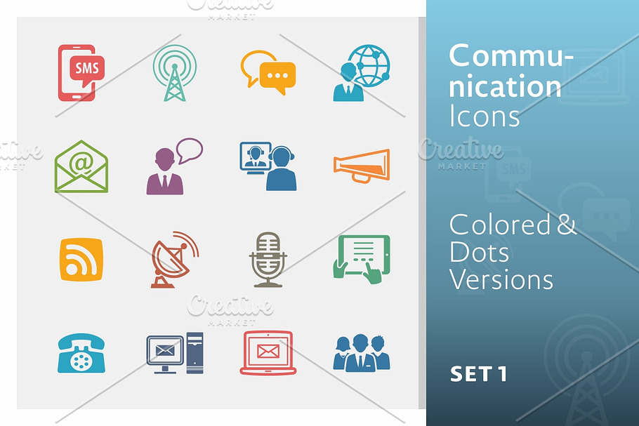 Communication Icons Set 1 | Colored