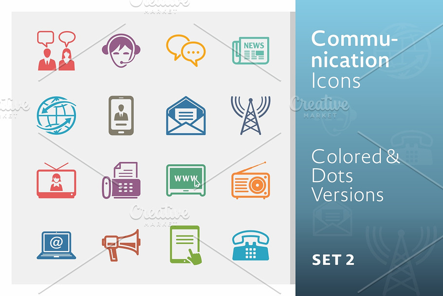 Communication Icons Set 2 | Colored