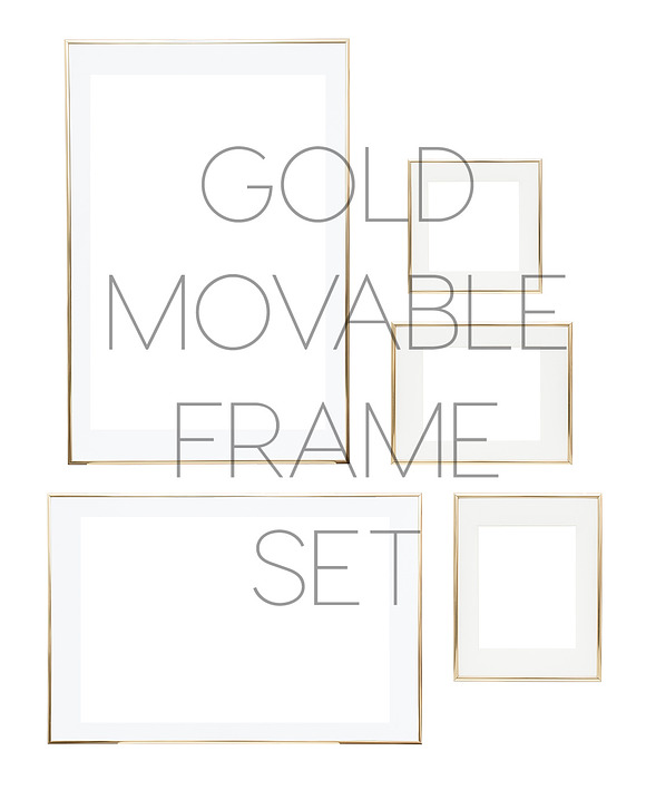 KATEMAXSTOCK Gold Movable Frame Set in Mobile & Web Mockups - product preview 3
