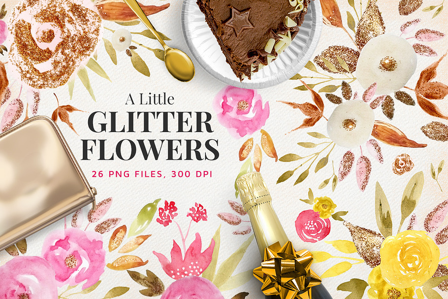 A Little Glitter Flowers in Illustrations - product preview 8