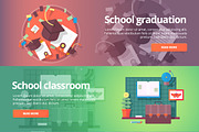 Education and School banners set