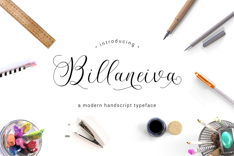 Billaneiva Typeface in Script Fonts - product preview 8