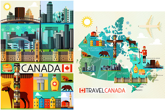Vector Set of Various Canada Icons in Illustrations - product preview 2