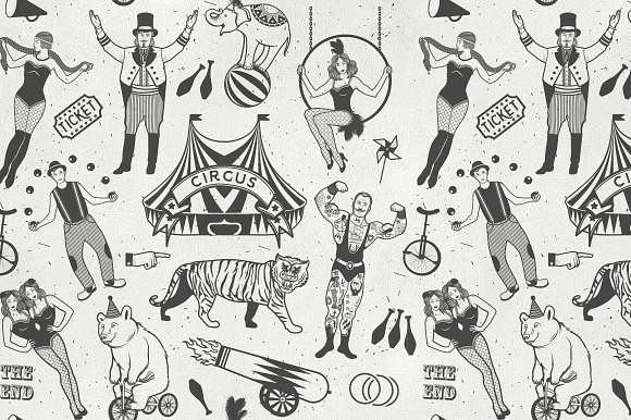Seamless Circus Pattern. in Illustrations - product preview 2