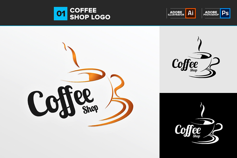 Coffee Shop Logo Template 01 in Logo Templates - product preview 8