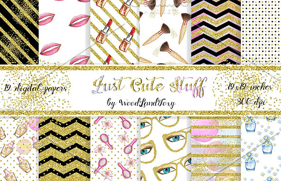 Make up elements, papers bundle in Patterns - product preview 1