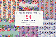 54 floral watercolor patterns