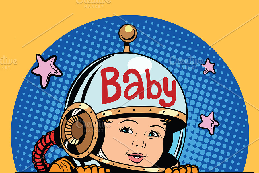 baby on Board astronaut in Illustrations - product preview 8