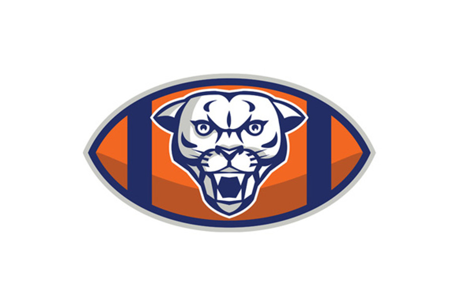 Cougar Mountain Lion Football Ball  in Illustrations - product preview 8