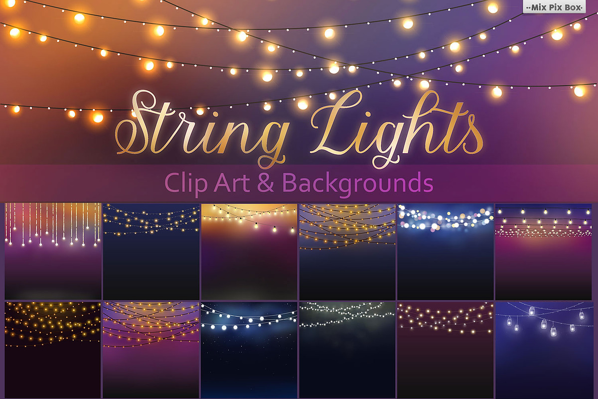 String Lights Clipart  in Illustrations - product preview 8