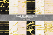 Pale Golden Seams Marbled Papers