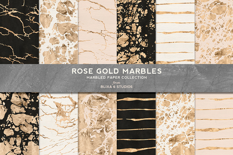 Rose Gold Marbles in Metallic Foil
