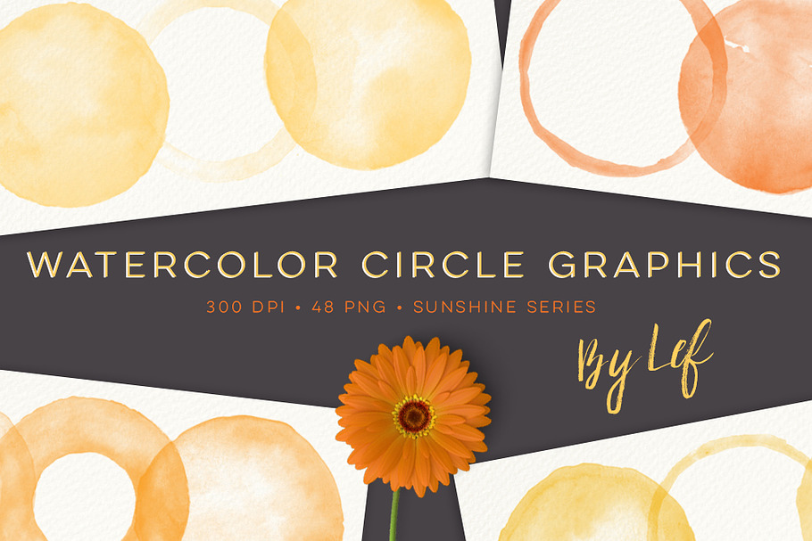 Sunny Watercolor Circles Graphics