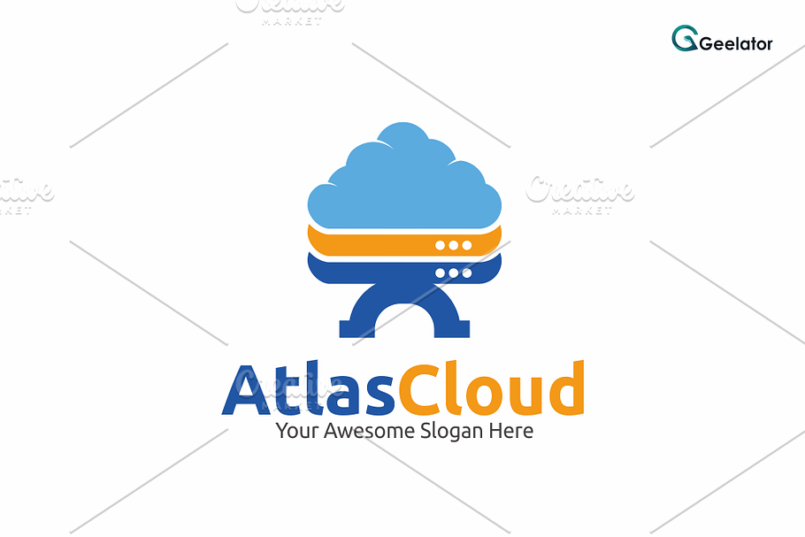 Atlas Cloud Logo Template in Logo Templates - product preview 8