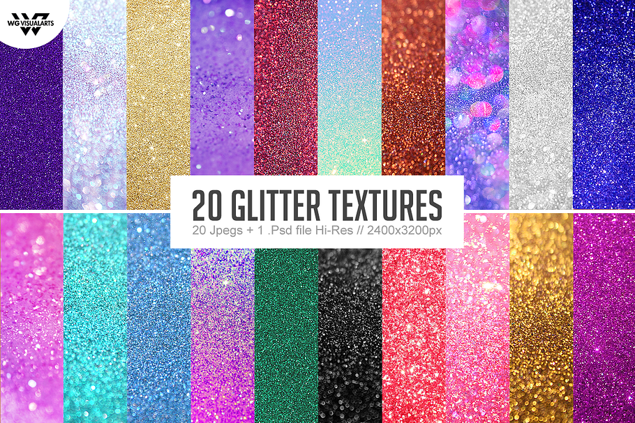 20 GLITTER Textures / Backgrounds