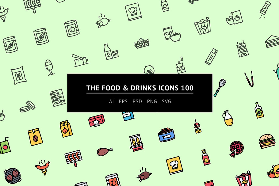 The Food & Drinks Icons 100