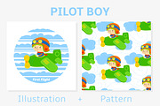 Pilot boy vector