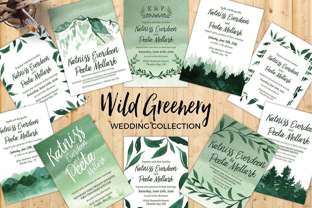 Wild Greenery Wedding Collection in Wedding Templates - product preview 8