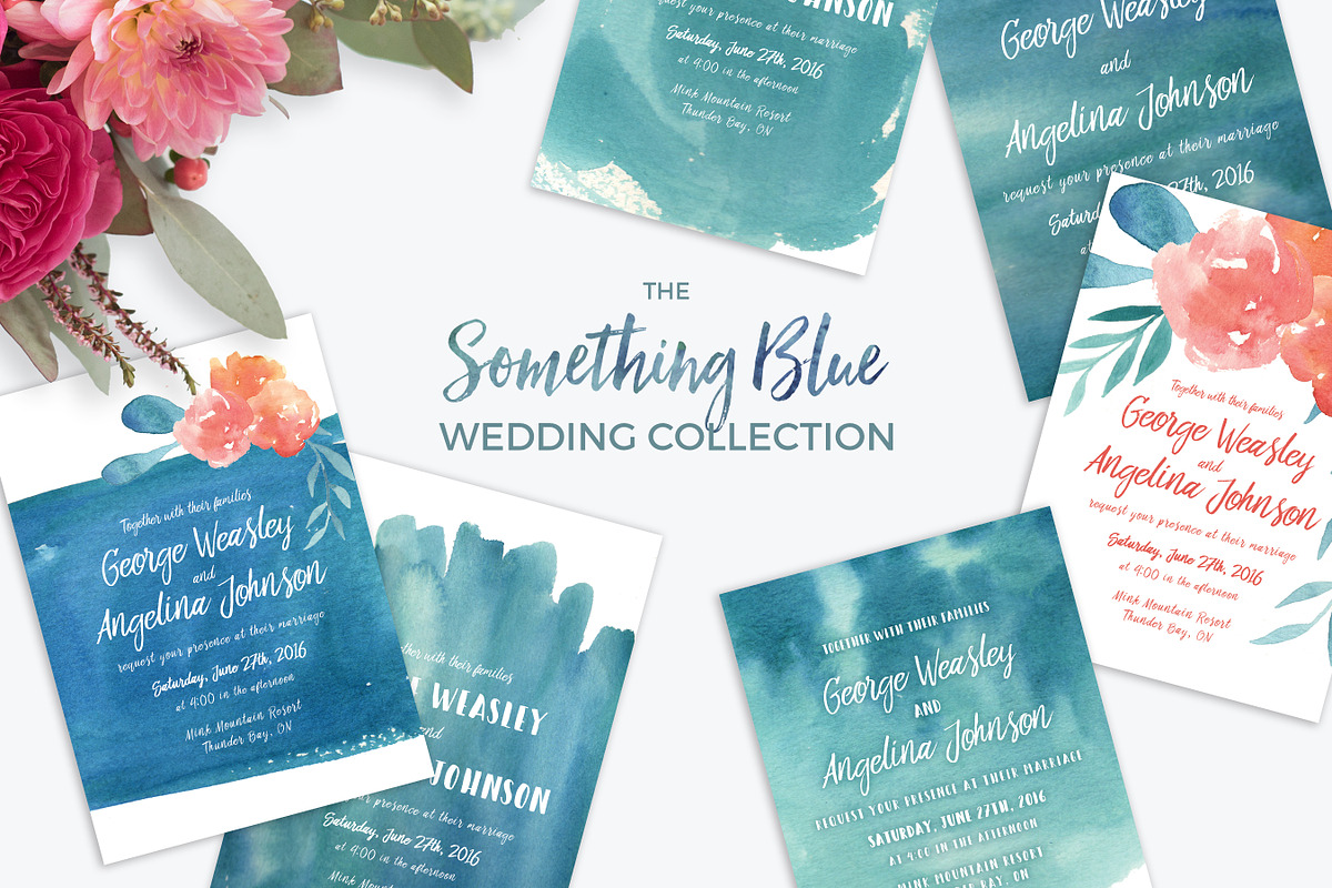 Something Blue Wedding Collection in Wedding Templates - product preview 8