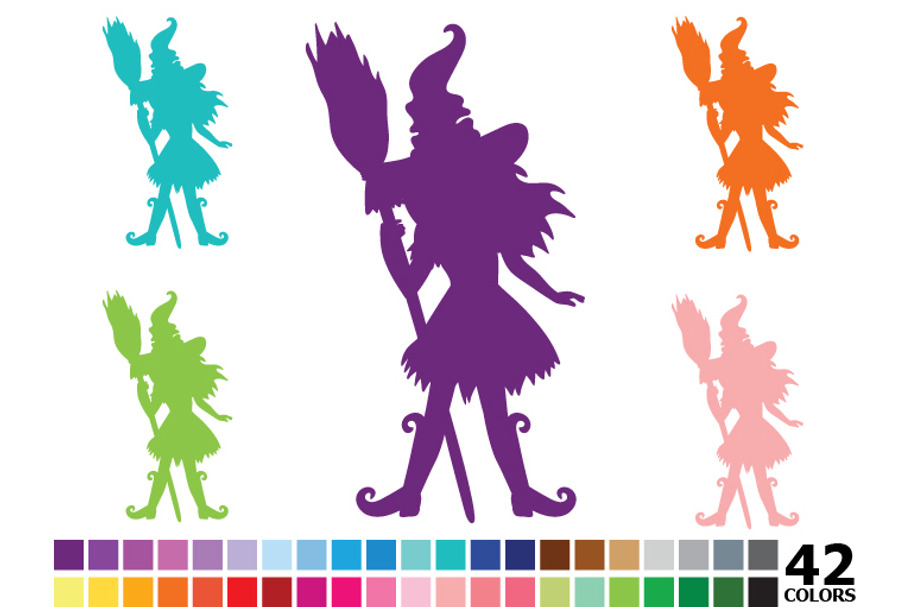 Rainbow Witch Silhouette
