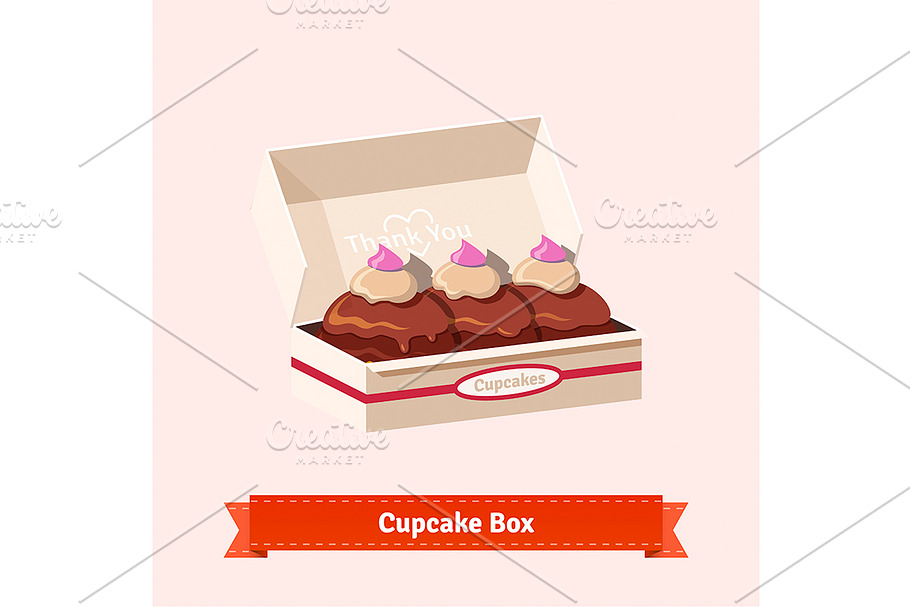 Cupcakes in the cardbox in Illustrations - product preview 8