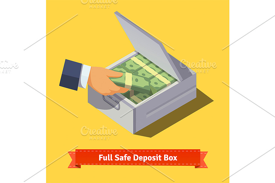 Hands putting cash to a box